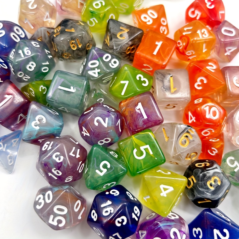 7 Sets 49pcs Acrylic Polyhedral Dice Set